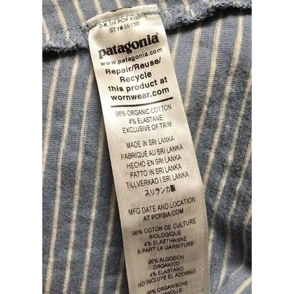 Patagonia Womens Dress Size Medium Blue Stripes Sleeveless Wrap‎ Detail - Picture 6 of 7